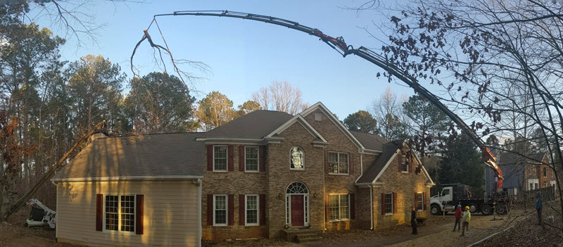 Remedial emergency tree removal in Acworth GA, February 2021